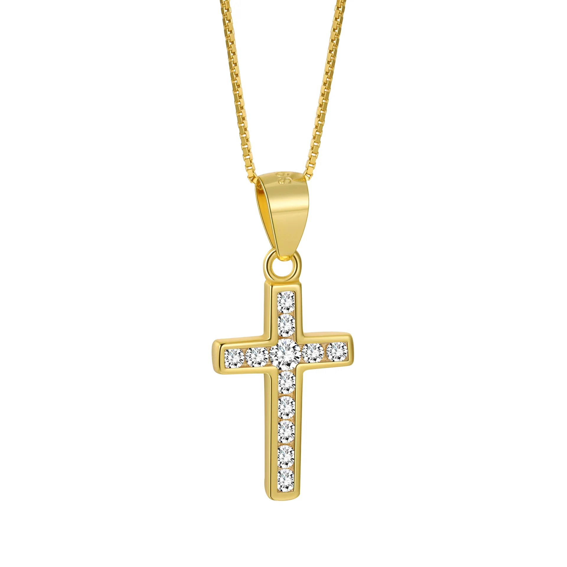 Pendentif croix catholique argent – Image 2