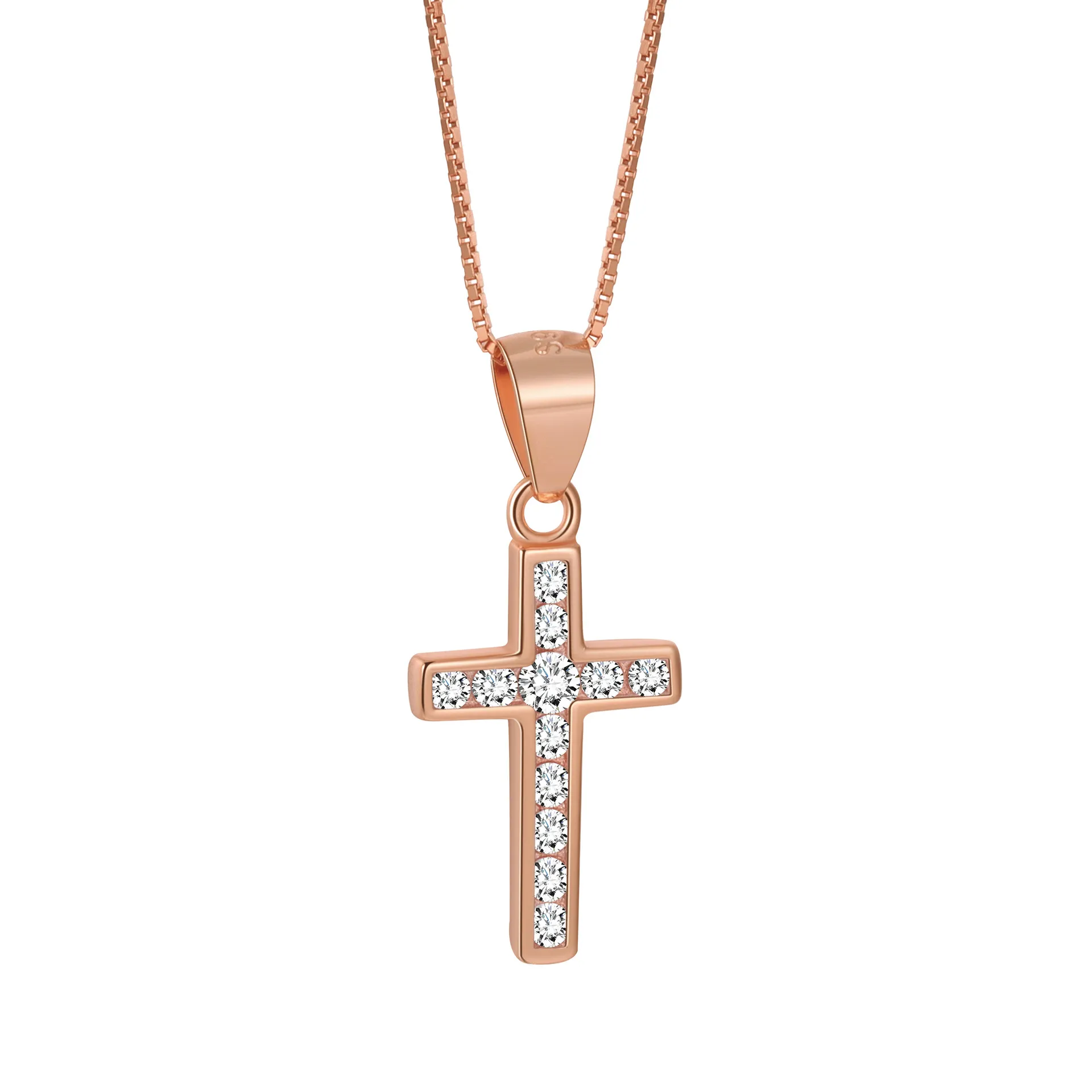 Pendentif croix catholique argent – Image 3