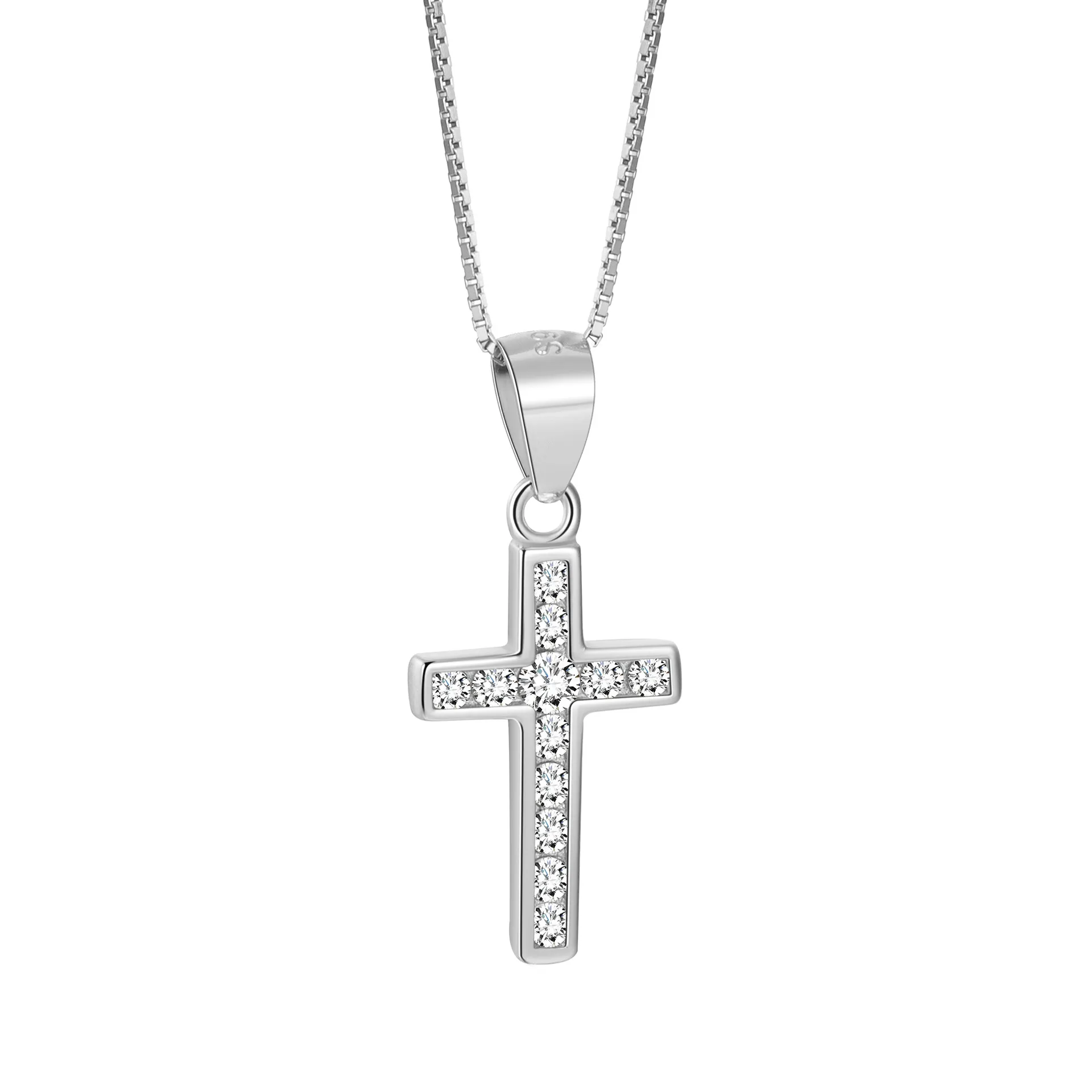 Pendentif croix catholique argent