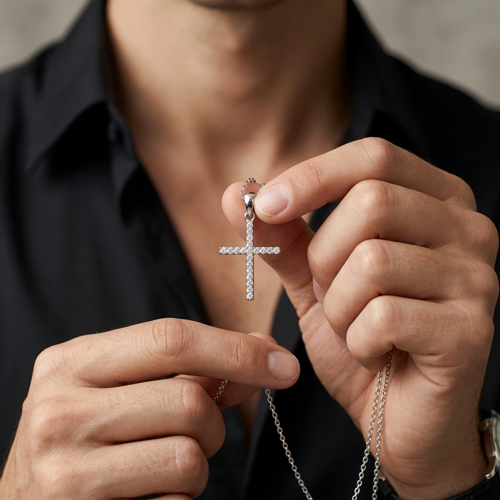 Pendentif croix strass – Image 7
