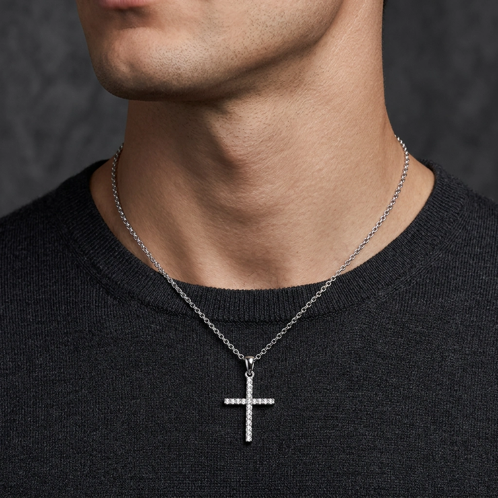 Pendentif croix strass – Image 6