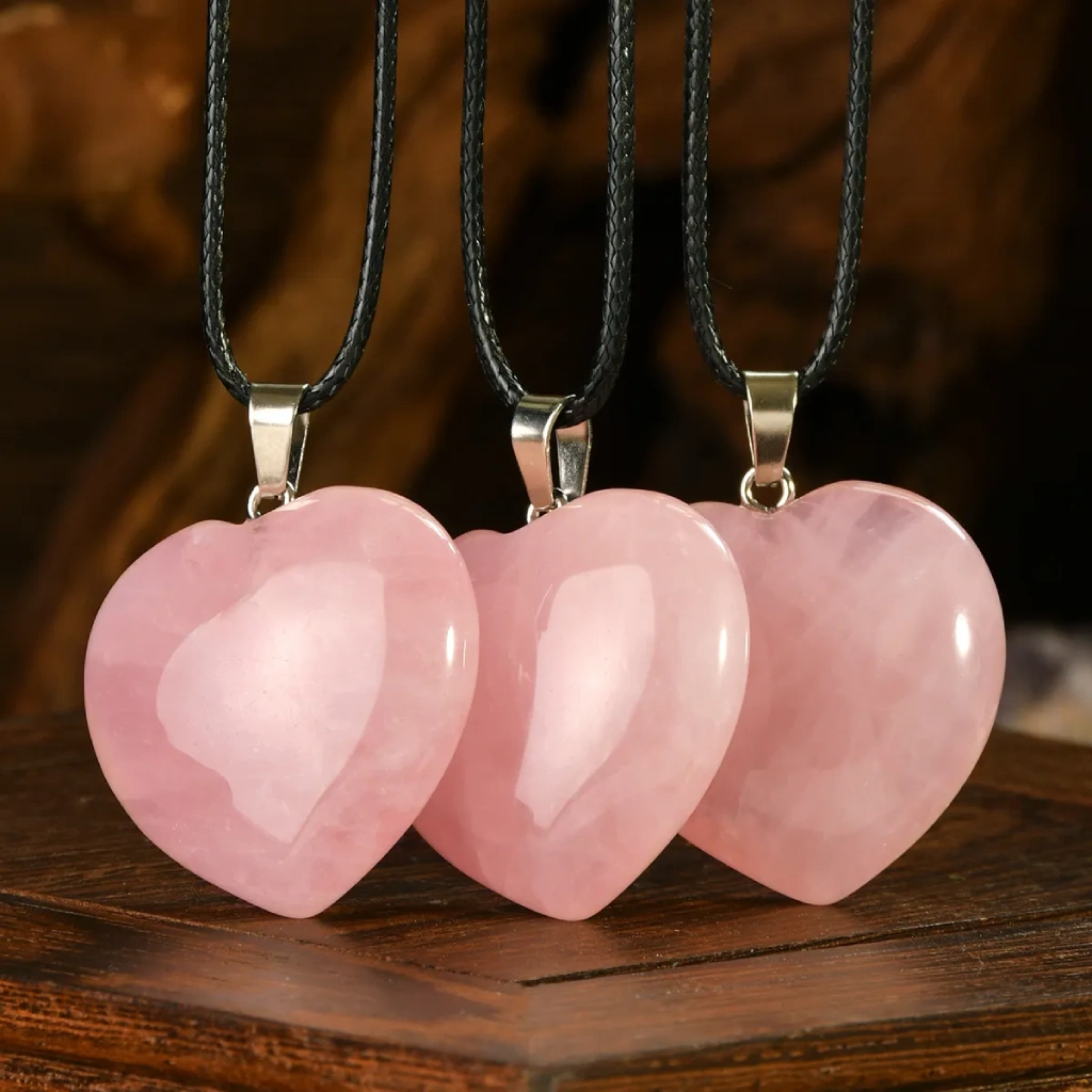 Pendentif coeur quartz rose – Image 5