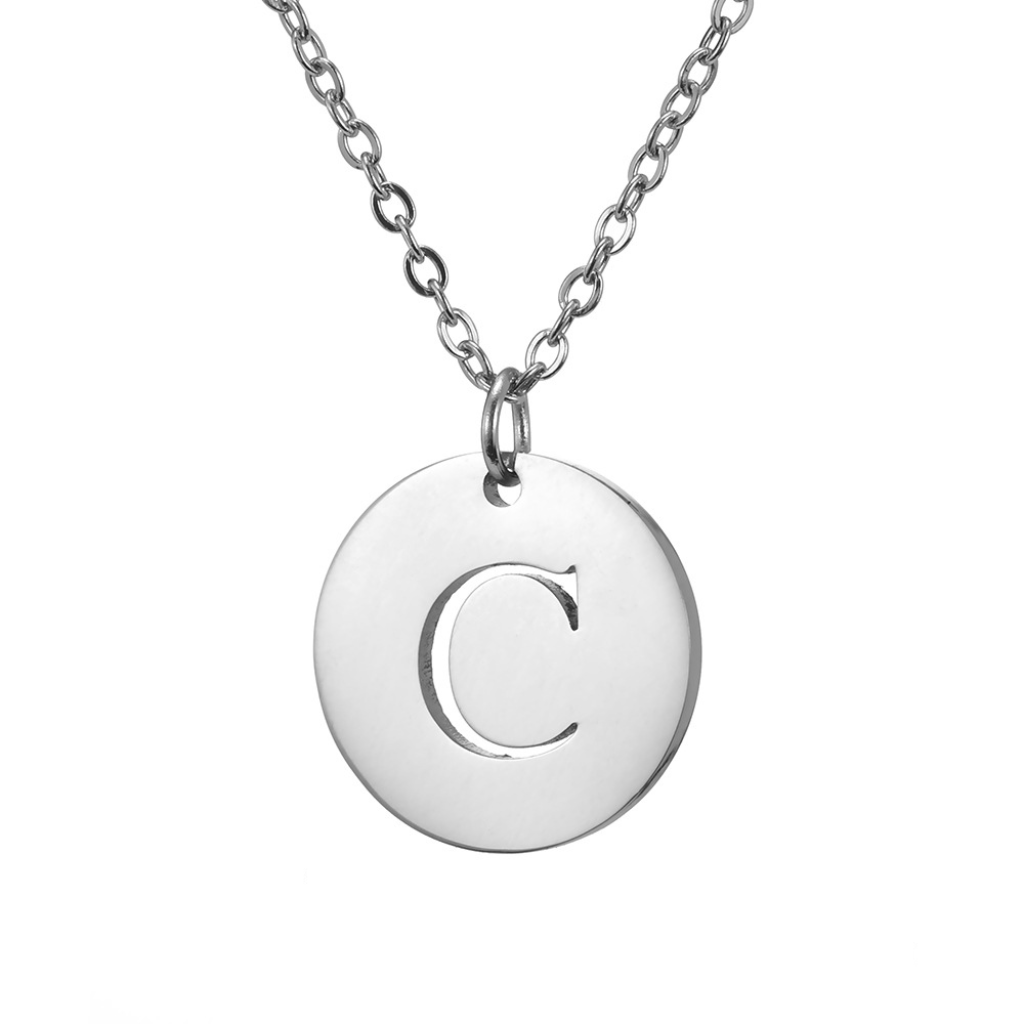 Pendentif lettre acier inoxydable