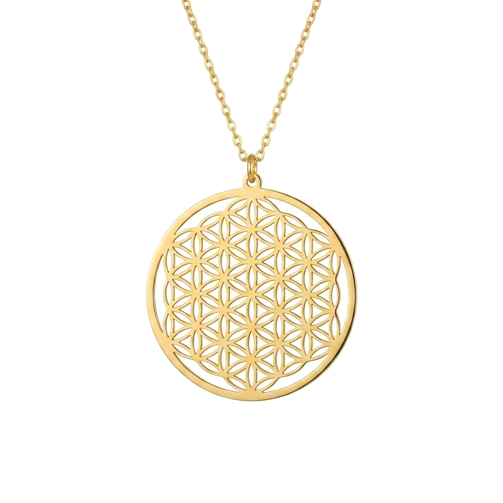 Pendentif fleur de vie acier inoxydable