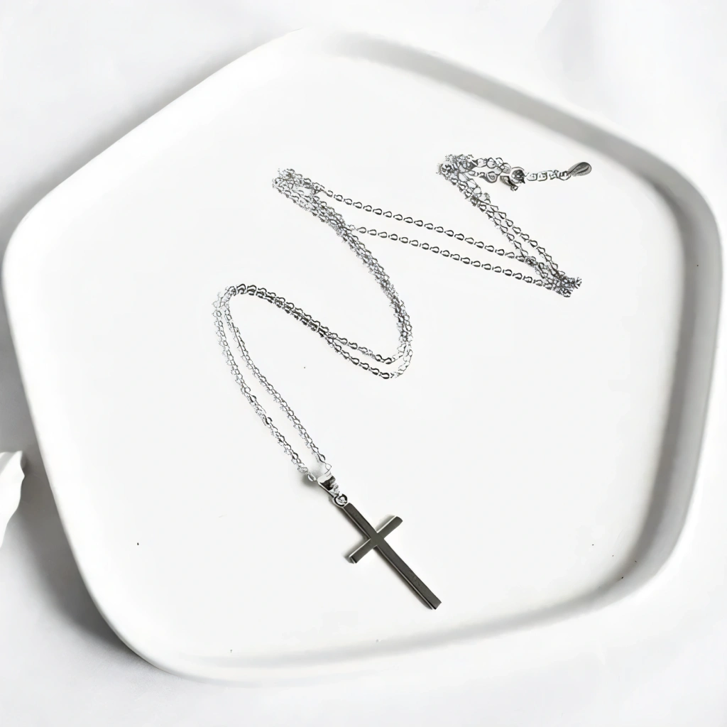 Pendentif croix chrétienne argent – Image 3