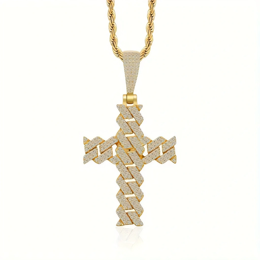 Pendentif croix homme luxe – Image 2