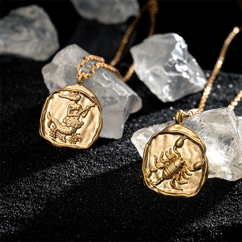 Medaille signe astrologique duo vierge scorpion