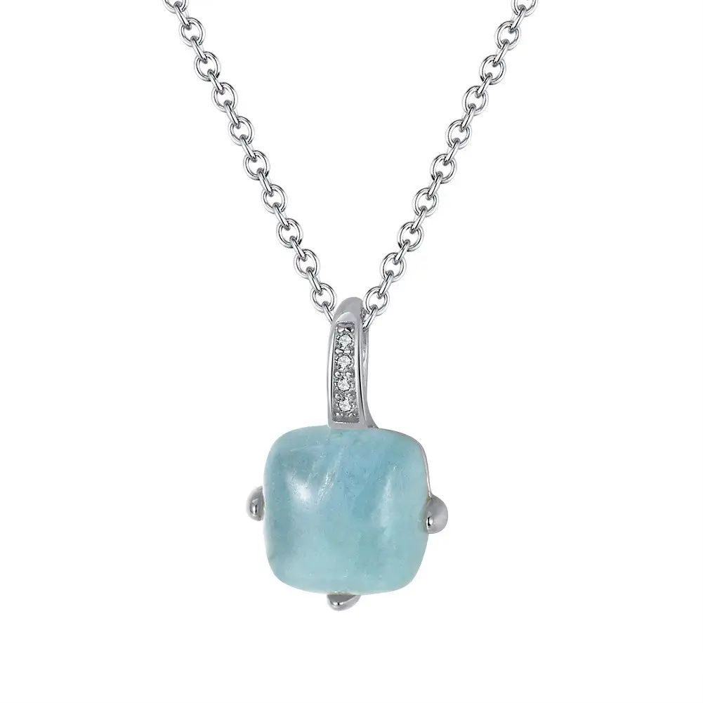 Pendentif aigue marine argent