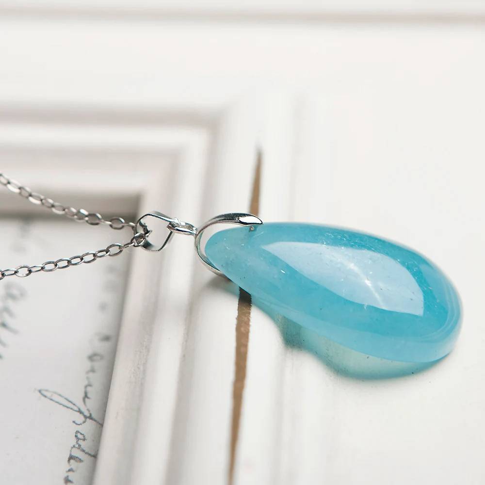 Pendentif aigue marine goutte deco cadre