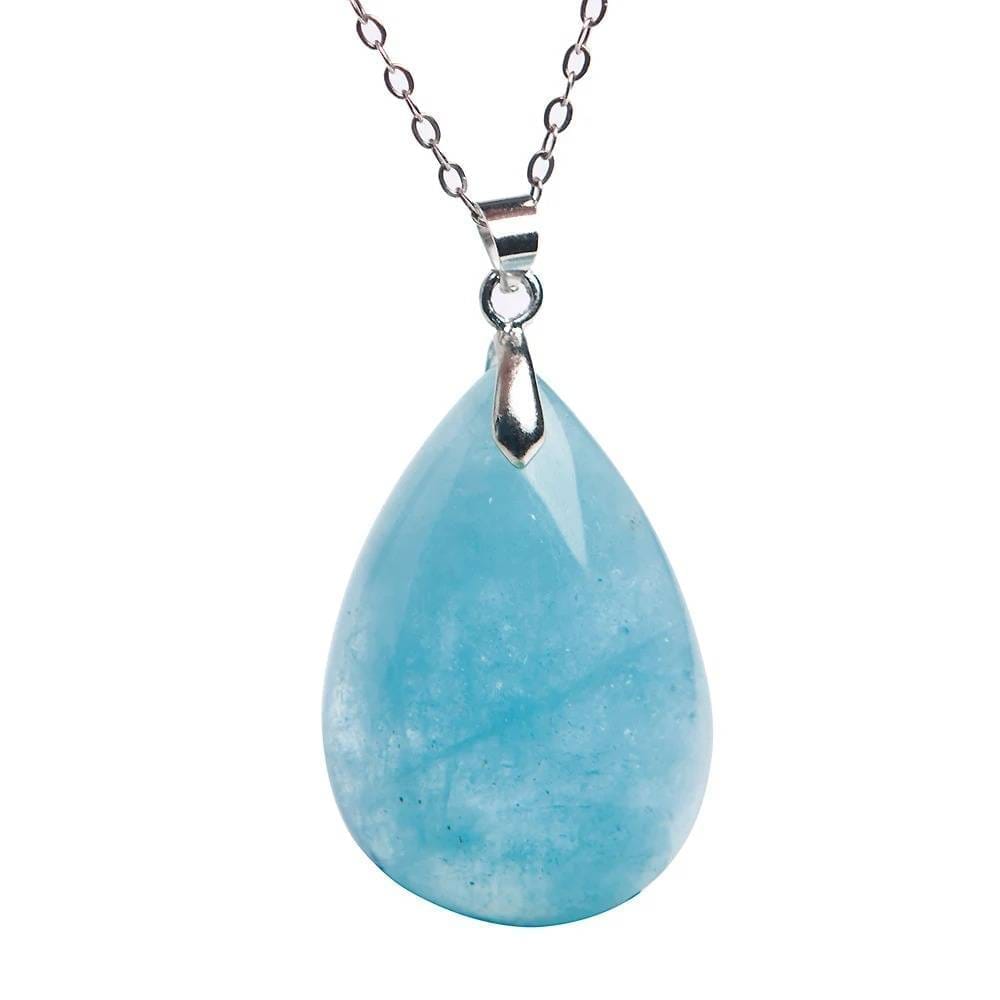 Pendentif aigue marine goutte