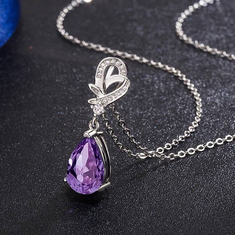 Pendentif amethyste argent pose