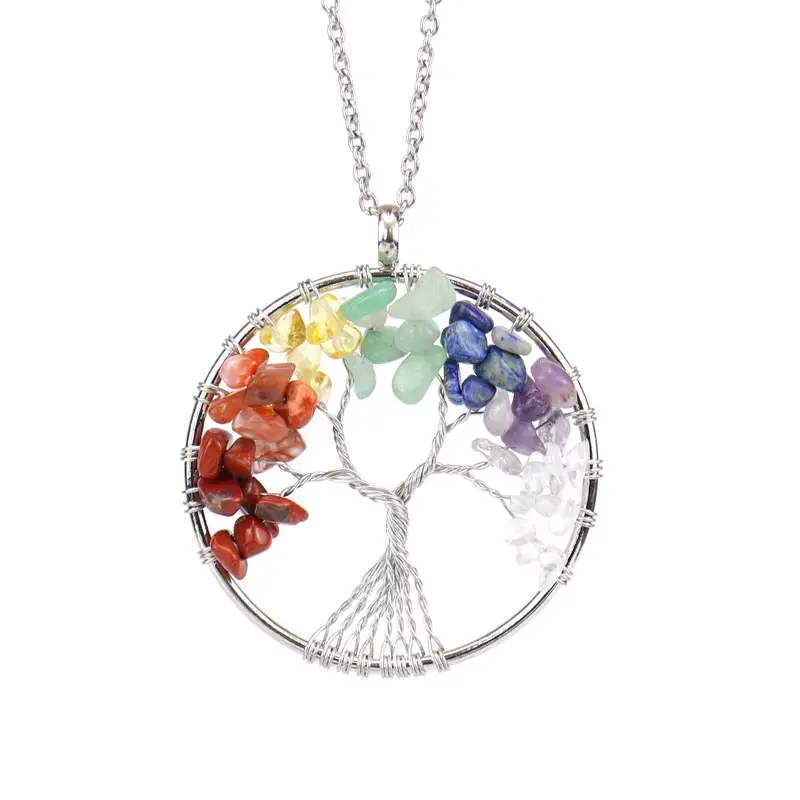 Pendentif arbre de vie 7 chakras