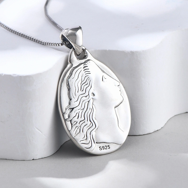 Pendentif camee argent arriere