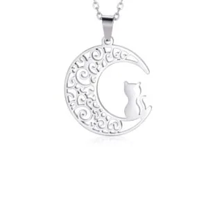 Pendentif chat lune