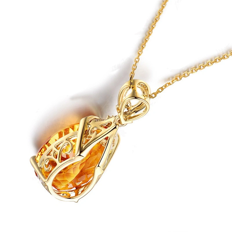 Pendentif citrine femme arriere