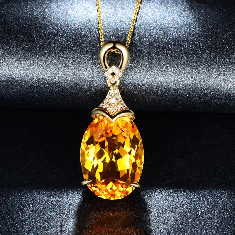 Pendentif citrine femme deco fond noir