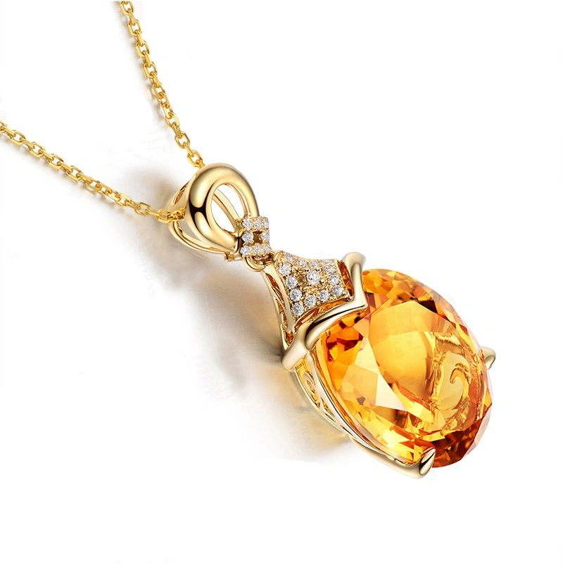 Pendentif citrine femme profil