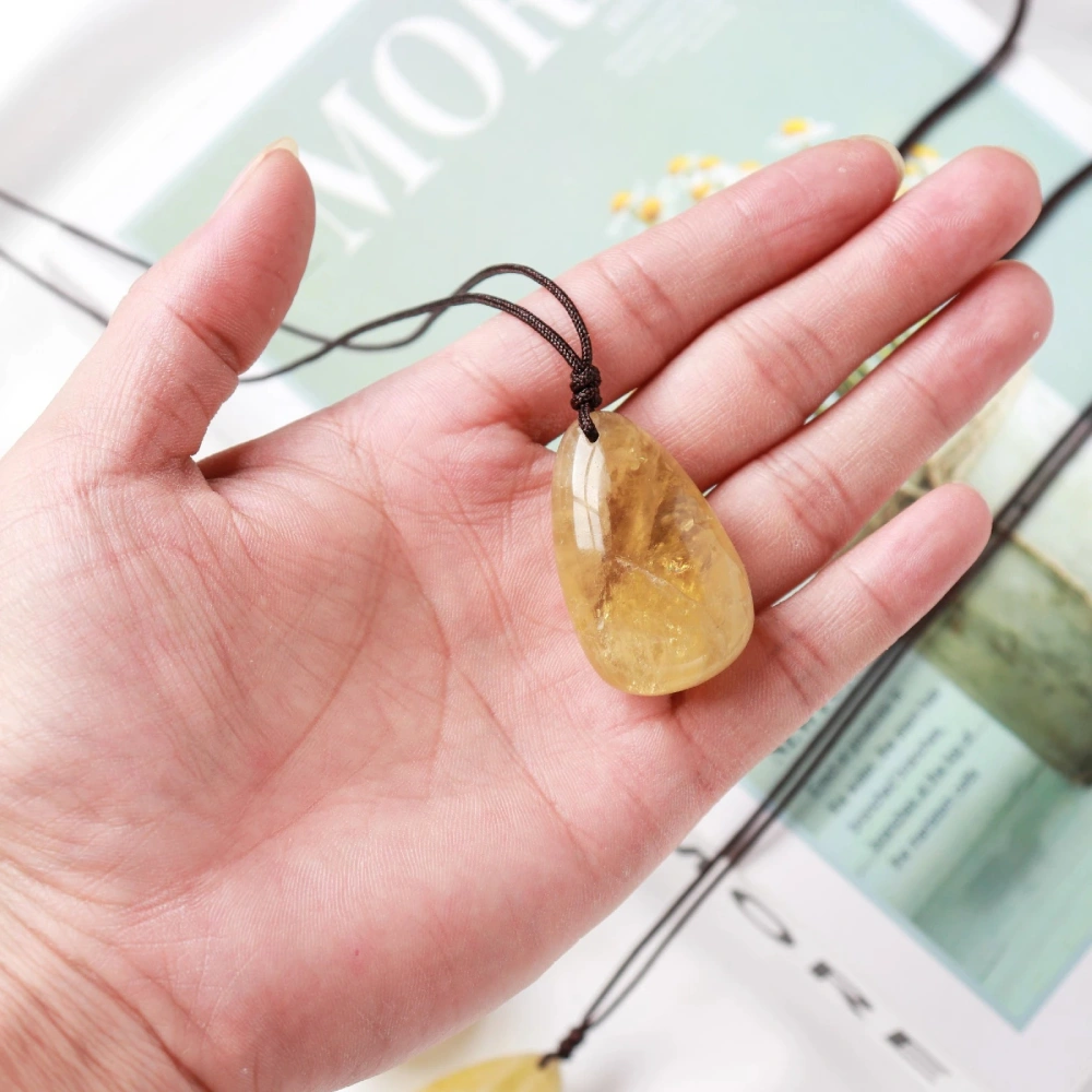 Pendentif citrine naturelle main