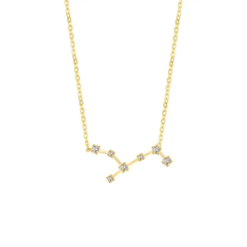 Pendentif constellation vierge dore