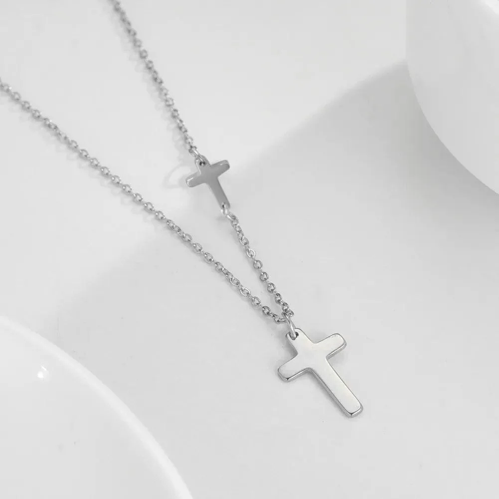 Pendentif croix communion argent presentoir