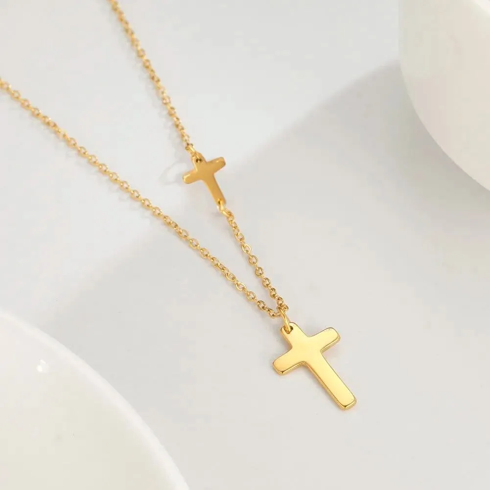 Pendentif croix communion or presentoir