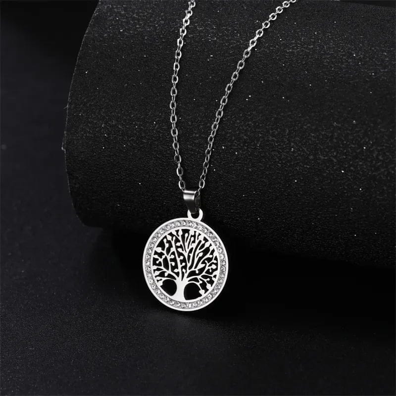 Pendentif femme arbre de vie argente presentoir