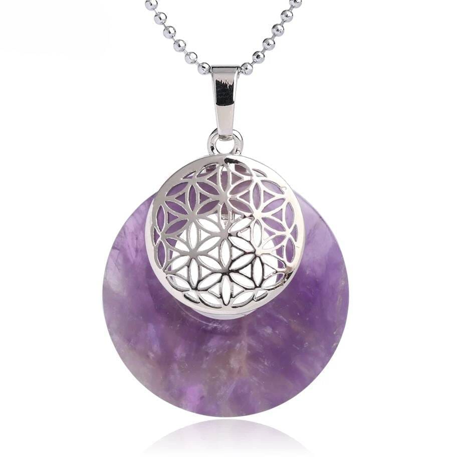 Pendentif fleur de vie amethyste