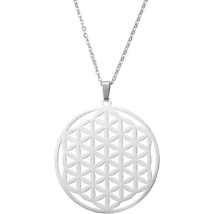 Pendentif fleur de vie protection argente