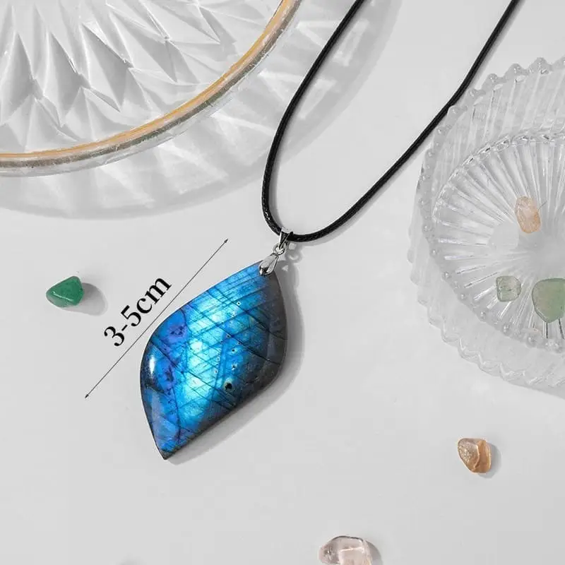 Pendentif labradorite bleue deco verre dimensions