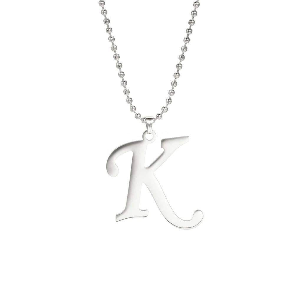 Pendentif lettre k argente
