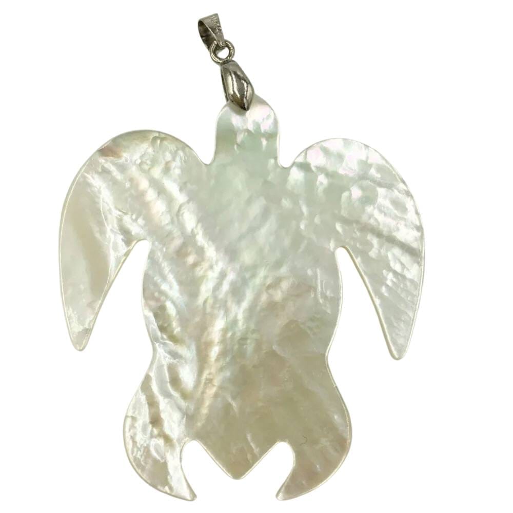 Pendentif nacre tortue blanc arriere