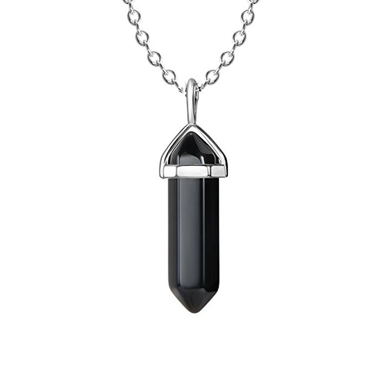 Pendentif obsidienne noire suspendu