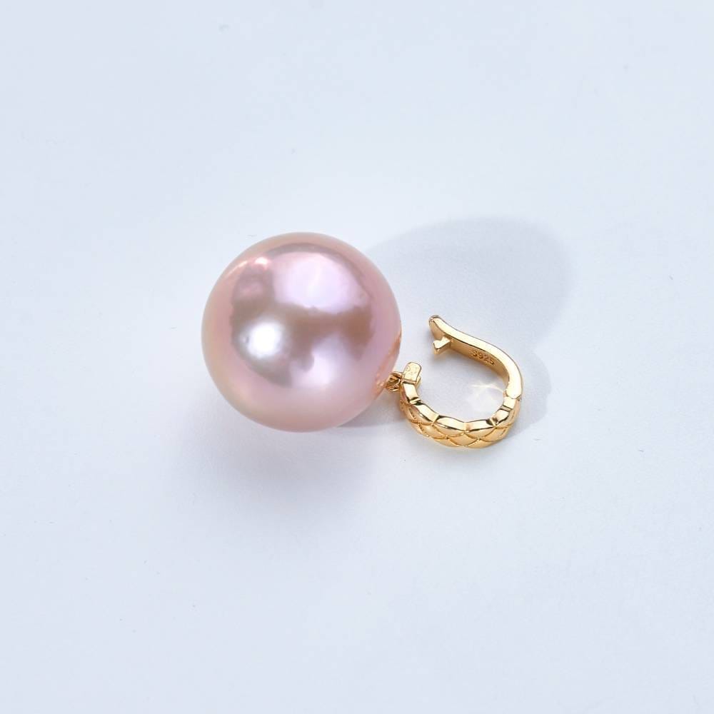 Pendentif perle de culture rose pose sans chaine