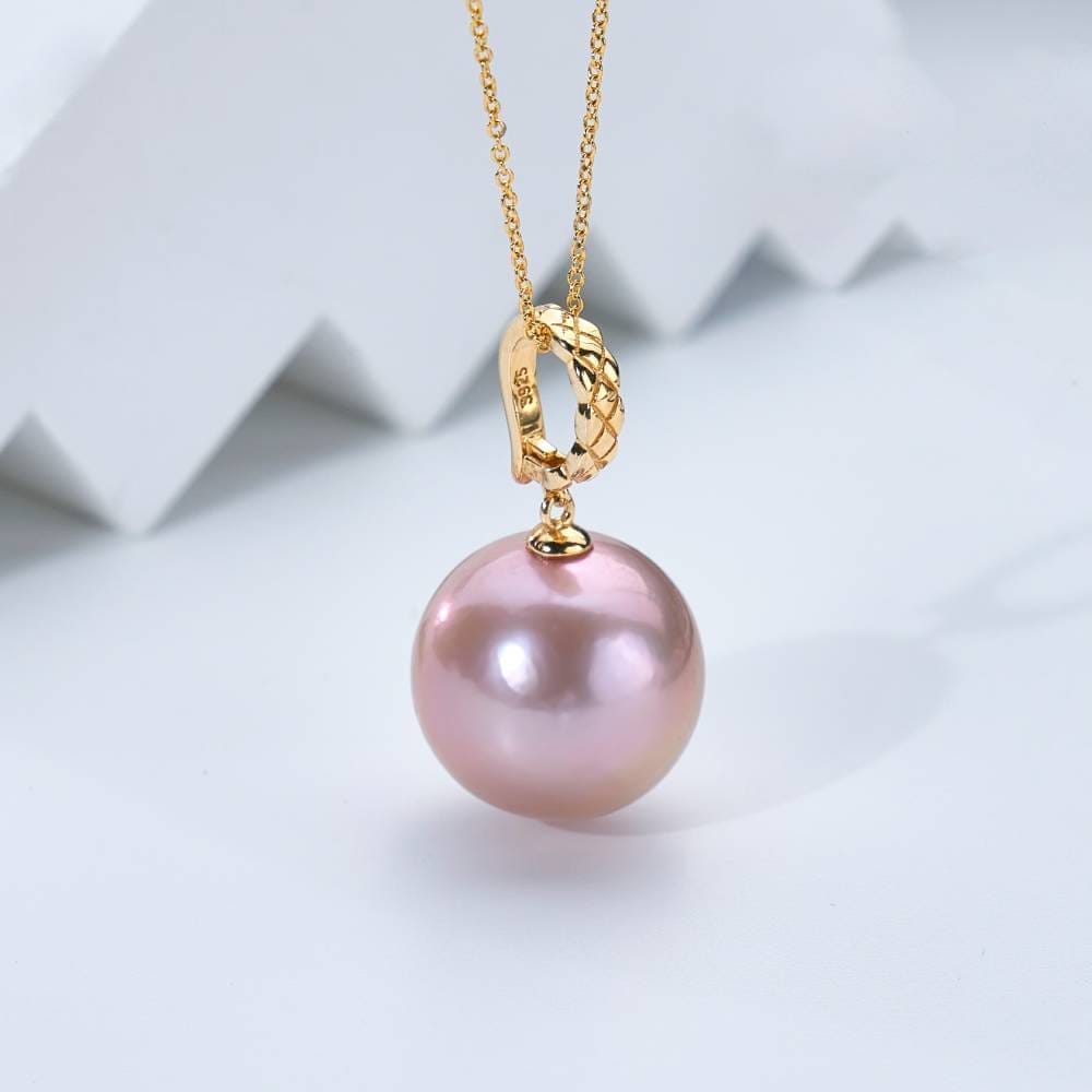 Pendentif perle de culture rose