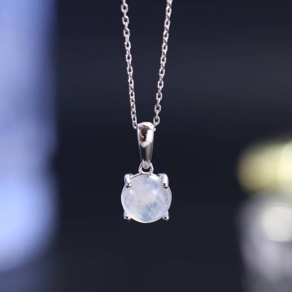 Pendentif pierre de lune blanche
