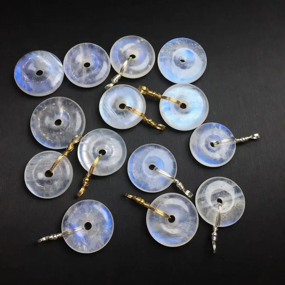 Pendentif pierre de lune bleue multi