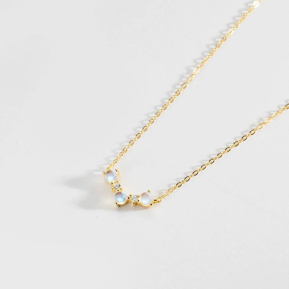 Pendentif pierre de lune or zoom