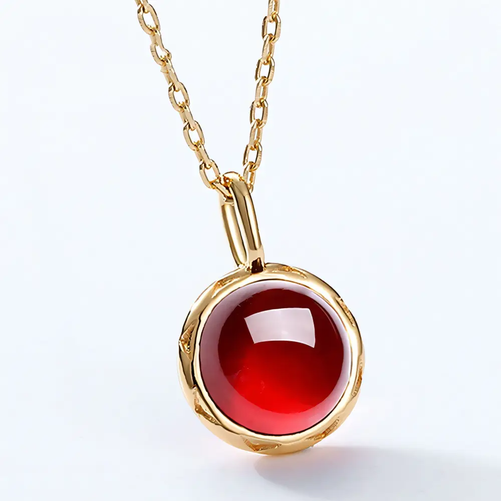 Pendentif pierre rouge