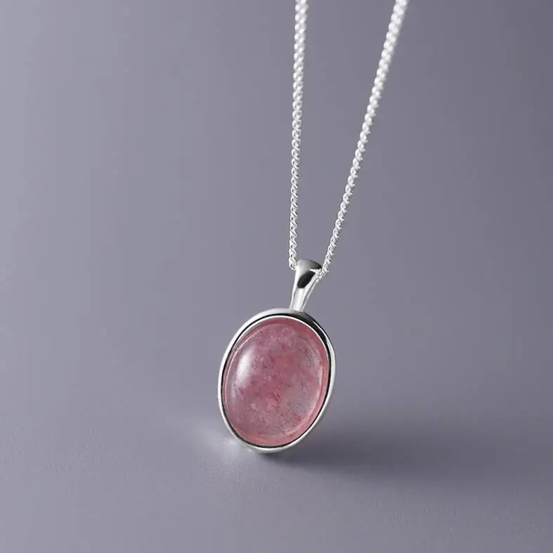 Pendentif quartz rose argent