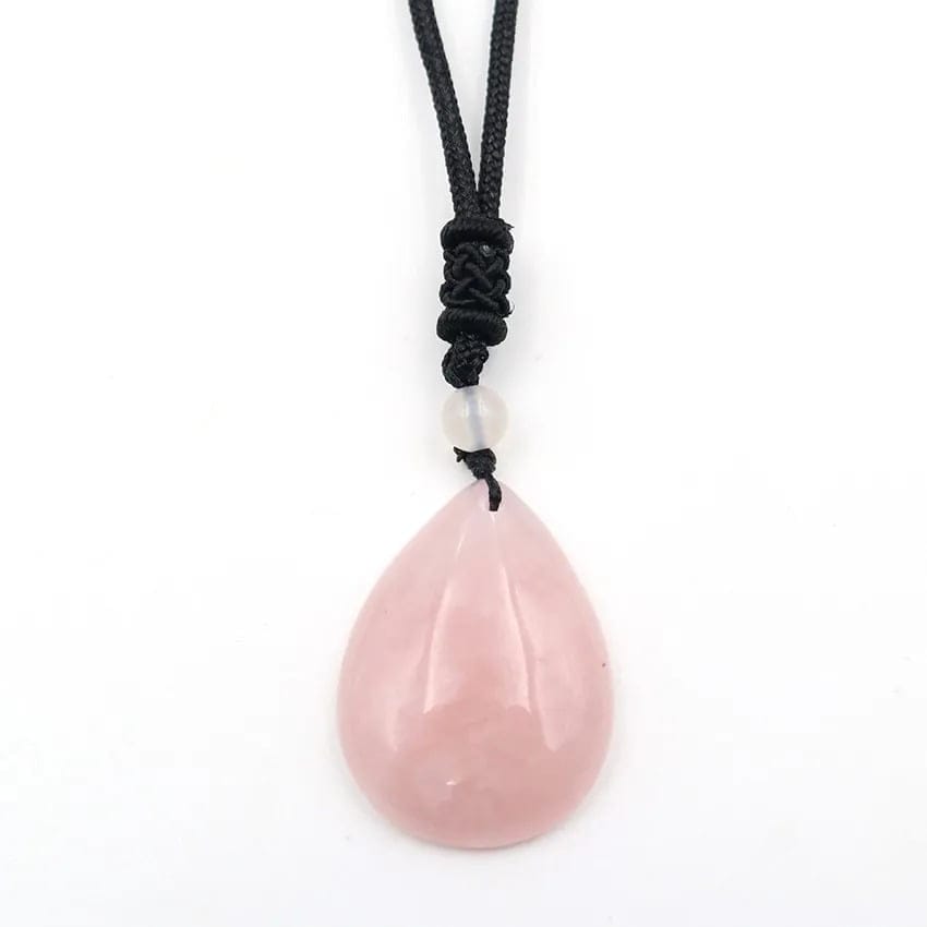 Pendentif quartz rose goutte