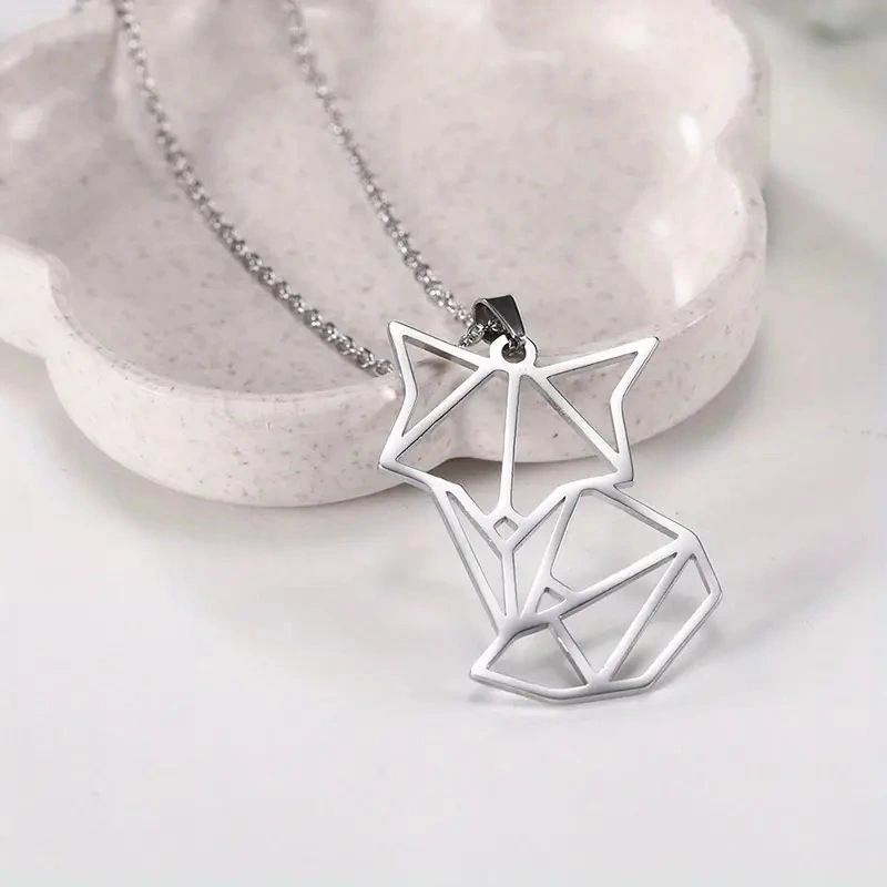 Pendentif renard argente deco
