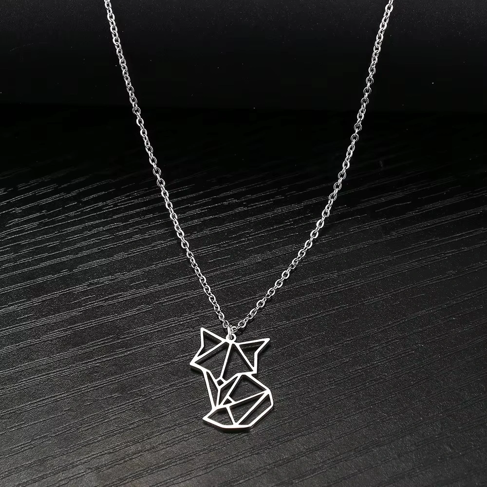 Pendentif renard argente