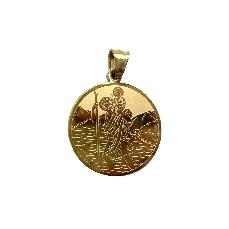 Pendentif saint christophe dore