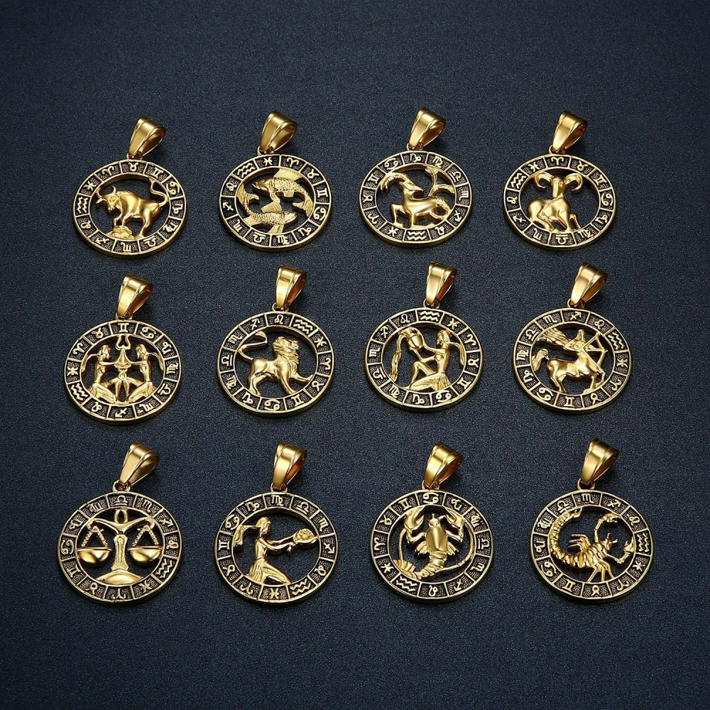 Pendentif signe astrologique homme 12 signes