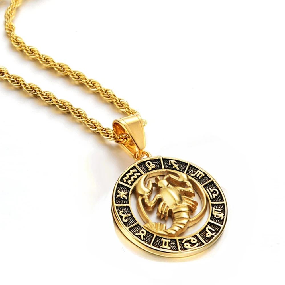 Pendentif signe astrologique homme cancer