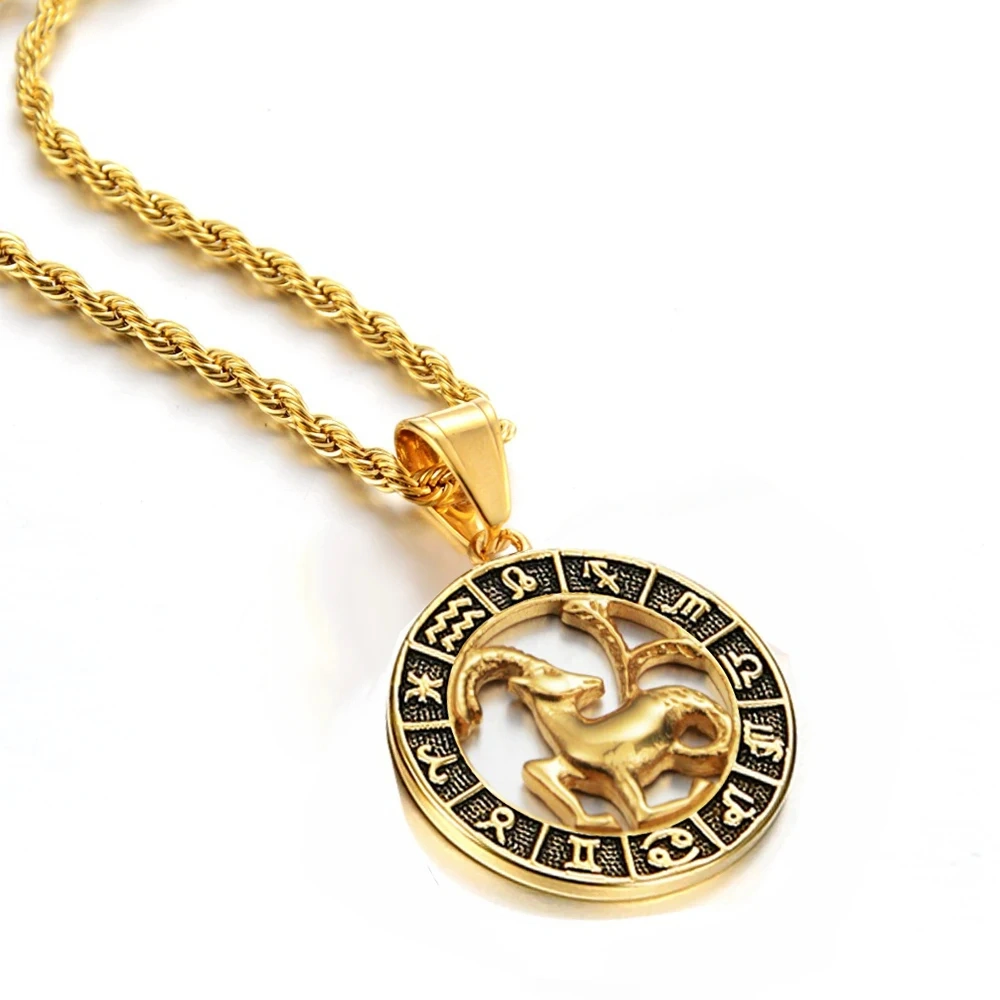 Pendentif signe astrologique homme capricorne