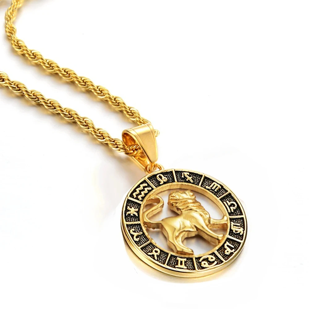 Pendentif signe astrologique homme lion