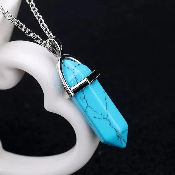 Pendentif turquoise deco fond noir